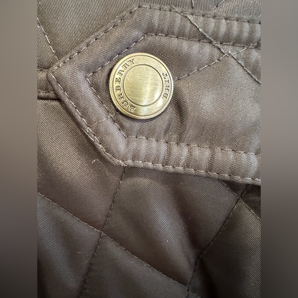 Burberry Brit Women’s Navy Quilted Utility Jacket Check Lining Zip Front Size M - Picture 5 of 6